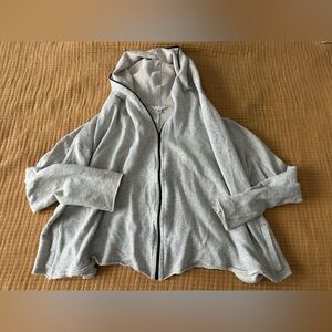 CAbi Light Gray Zip-Up Sweater